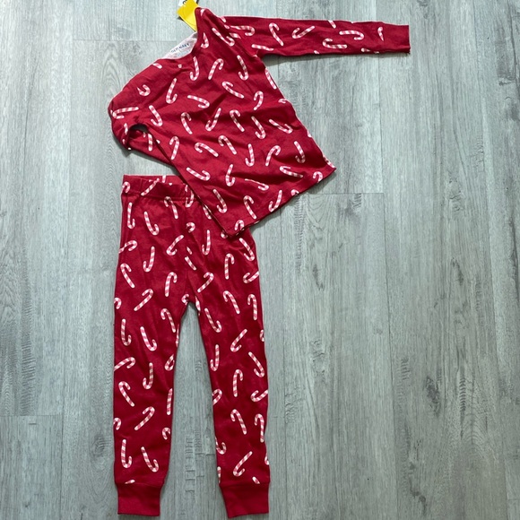 NWT Girls Old Navy Candy Cane 2 peice PJ set size 3T - Picture 1 of 5